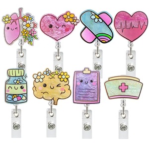 Porte-badge infirmière en acrylique style américain, vente en gros, cadeau personnalisé, porte-badges en acrylique sur mesure - Product Image 1