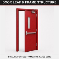 Porte coupe-feu en acier certifiée WH, résistance au feu 180 minutes, double porte coupe-feu en acier, taille personnalisée, barre de poussée, sortie de secours
