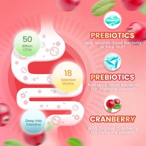 Premium Feminine-Focused Women's Probiotic Detox Capsules 500 <strong>Million</strong> CFU Gut Balance Feminine Health Support Fruity Daily - Product Image 4