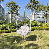 Design moderne intérieur-extérieur support en métal pour patio rotin suspendu oeuf balançoire chaise rotin matériel pour gymnase parc