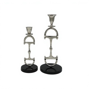 Soporte de candelabro de pilar de broca de caballo, juegos de regalos, candelabro de estilo ecuestre de calidad superior pulido brillante con Base para la venta - Product Image 1