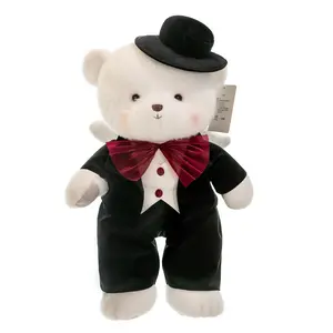 泰迪熊毛绒玩具结婚娃娃一对情侣泰迪熊毛绒玩具结婚礼物批发