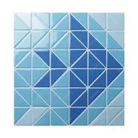 Foshan fabrika 2 "üçgen parlak porselen mavi balık mozaik çini deseni havuz için tasarım Modern ev otel Villa OEM proje