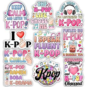 Funny Sticker Pack Cute Girly Korean Music Lover Sticker, K-Pop Fan Gift, Kdrama Kpop Decoration for Laptop Tablet Planner - Product Image 1