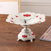 Plateau de rangement de luxe européen sur pied pour fruits, boîte de rangement en métal, fournitures personnalisées pour restaurants et hôtels, décoration intérieure, vente en gros