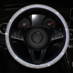 <span class=keywords><strong>Funda</strong></span> <span class=keywords><strong>para</strong></span> <span class=keywords><strong>volante</strong></span> de coche con diamantes de imitación ostentosos, 37/38cm, accesorios interiores <span class=keywords><strong>para</strong></span> automóviles, <span class=keywords><strong>funda</strong></span> <span class=keywords><strong>para</strong></span> mujer, estilo de coche <span class=keywords><strong>para</strong></span> las cuatro estaciones - Product Image 4