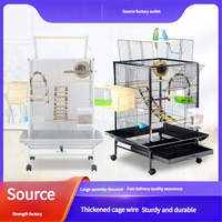 Cages à oiseaux multifonctionnelles en métal haut de gamme pour calopsites et perruches, grandes maisons écologiques pour animaux de compagnie, design carré, capacité 15 kg