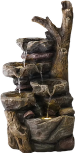Handgefertigter, handbemalter Steinbrunnen mit Harz-Dekoration für Innen- und Außenbereich - Product Image 4