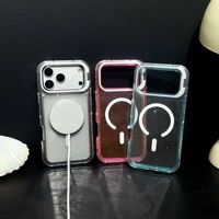 Coque de téléphone magnétique à paillettes pour iPhone 18 Pro Max, protection 360° avec support d'appareil photo et transparence, compatible iPhone 17 Pro