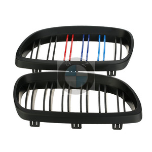 Bmw E92 M Style Grille Matte Black Double Line 2006-2009 Front Bumper <b>ABS</b> Plastic - Product Image 2