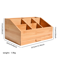 Organisateur de rangement en bois multi-compartiments 2026 avec grande capacité pour le bureau et le salon, idéal pour organiser les comptoirs