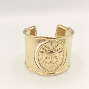 Hawaii Bolivia Nam Thái Bình Dương đảo samoan mạ đánh bóng jewelrystatement thép không gỉ kim loại Sun Cuff rộng vòng đeo tay Bangle - Product Image 5