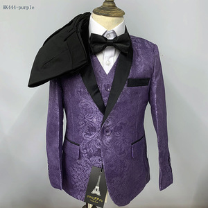 2025 costumes formels pour garçons de haute qualité simple boutonnage mariage enfants Jacquard <span class=keywords><strong>costume</strong></span> trois pièces ensemble - Product Image 6
