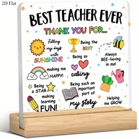 1 plaque de remerciement pour enseignant en acrylique – Gravée au laser, rectangulaire, style minimaliste coloré et frais, citations inspirantes, durable