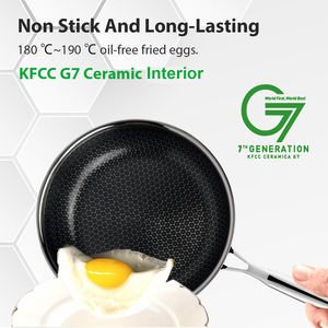 Padella Antiaderente Divisa con Fondo Piatto in Acciaio Inox Triplo Strato Senza PFAS con Rivestimento a Nido d'Ape - Product Image 2