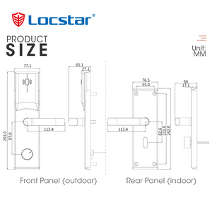 Sistema de Cerradura Electrónica Inteligente para Puertas de Hotel Locstar de Alta Seguridad con Tarjeta RFID y Software de Gestión, Cerradura de Embutir <span class=keywords><strong>ANSI</strong></span> - Product Image 3