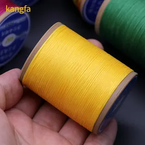 工場卸売80色縫製革糸100% ポリエステルフラットレザーワックス糸150d/16ワックス糸