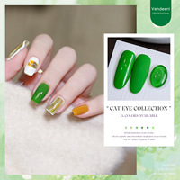 Vernis à ongles gel 24 couleurs, série Vert Forêt, paillettes fines, vert foncé, vert avocat, vert émeraude, perles de verre, pour usage professionnel en salon