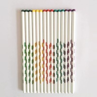 Crayon en bois coloré à trous, imprimé par sublimation, pour l'école primaire, utilisé pour l'écriture, le dessin, le croquis et la correction