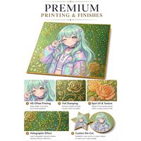 Papan Shikishi Anime Jepang Kustom SZ dengan Tepi Emas, Papan Seni Holografik Laser, Koleksi Pajangan Hadiah