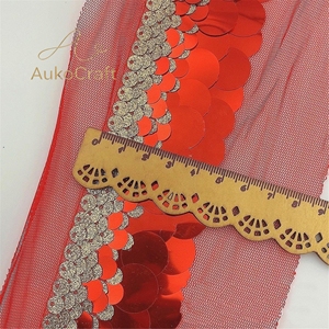 Kain Payet Dekoratif Rok Latin DIY, Payet Emas Perak Berkilau, Manik-manik, Bordir Mesh, Tekstil Jahit, Renda - Product Image 5