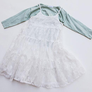 ชุดเดรสมีชุดกระโปรงยาวดีไซน์ใหม่สำหรับเด็กผู้หญิงสินค้าเกาหลี - Product Image 3