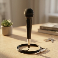 Microphone sans fil dynamique portable personnalisable en plastique avec connecteur Type C, charge monocanal pour karaoké et conférences