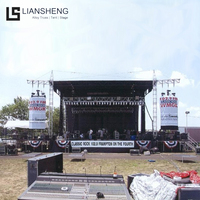 Plataforma de Escenario Portátil con Sistema de Altavoces para Eventos y Conciertos al Aire Libre - Fácil Instalación