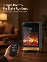 Cheminée électrique intelligente en graphène avec flamme simulée 3D réaliste, humidificateur intégré et télécommande vocale pour usage intérieur