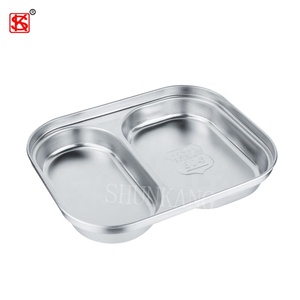 Boîte à lunch rectangulaire en acier inoxydable 304 # de haute qualité et écologique avec couvercles et poignées Compartiments pratiques - Product Image 5