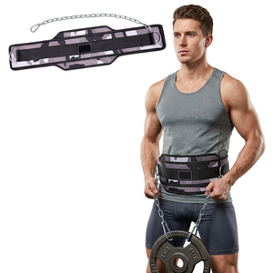 High Quality Heavy Duty Breathable Leather Adjustable Weightlifting Dip <b>Belt</b> <b>Back</b> <b>Support</b> Protection Saar Industries NDB-68 - Product Image 1