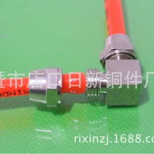 Zhuji Rixin All Copper Double-Ended <b>Quick</b> Turn Elbow 90 Degree Pneumatic Right Angle <b>Connector</b> Lock Nut Fitting - Product Image 3