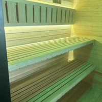 Cabine de sauna extérieure électrique en bois massif moderne, grande taille, type Tiny House, avec fenêtre en verre, poêle 12KW, fonction vapeur, vente en gros