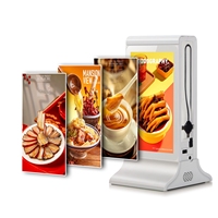 <strong>Best</strong> <strong>Selling</strong> FYD-835SD Rechargeable <strong>Battery</strong> Tabletop Menu Power Bank Double 7 Inch Android WiFi Touch Screen Restaurant Display