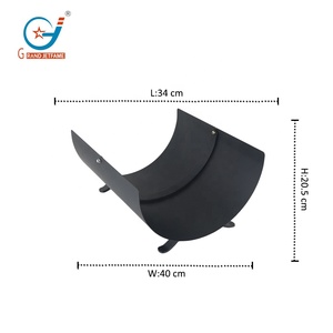 Black Metal <strong>Fireplace</strong> <strong>Log</strong> Holder <strong>Basket</strong> for Firewood Storage - Product Image 6