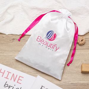 Sac à poussière en satin de luxe personnalisé grand format pour vêtements, sacs de rangement doux en satin de soie pour perruques - Product Image 5