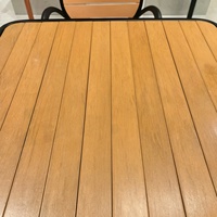 Kleiner Beistelltisch Holz Metall Esstisch Kommerzieller Outdoor-Tisch für Balkon Terrasse Restaurant
