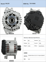 Alternateur de voiture 12V 120A 6PK pour NISSAN Altima Teana RENAULT Koleos 2.5 2006 à 2013, marché d'Amérique du Sud et d'Afrique