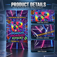 Sacs d'emballage personnalisés en feuille imprimée par gravure pour les emballages de boosters TCG