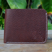 Dompet Kulit Sapi Gaya Minimalis Pria, Dompet Bisnis Lipat Ganda Kulit Sapi Kustom Gaya Ramping