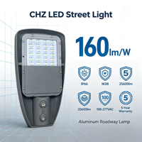 Lampadaire LED CHZ Dialux Evo Layout CRI 80 avec abat-jour en verre et faisceau large pour projets de voirie urbaine