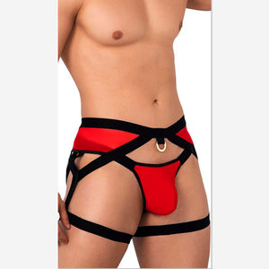 PATON FACTORY CUSTOM Sexy giarrettiera <span class=keywords><strong>Jockstrap</strong></span> nero/rosso Jock-strap Jock biancheria intima giarrettiera cinture per uomo - Product Image 6