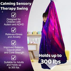 Hamaca de Yoga para Niños, Columpio Sensorial para Niños con Autismo, Columpio Sensorial para Jugar en Interiores y Exteriores, Hamacas de Yoga Ajustables de Doble Capa - Product Image 5