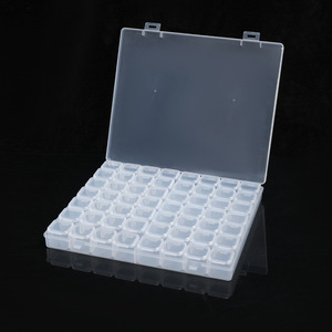 Transparent Nail Art Storage Box 56 Compartments Individually Openable Lids Jewelry Organizer Case - Product Image 1