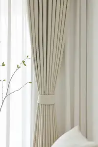 110"Inch 280cm Width Polyester Blackout Linen Window Backdrop Fabric Drapes Curtain
