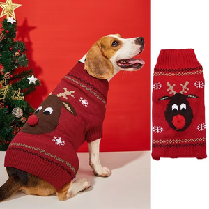 <span class=keywords><strong>Pull</strong></span> ajusté pour <span class=keywords><strong>chien</strong></span> et chat, motif faon nez rouge, 100 % coton écologique, imprimé mignon, collection Hiver 2026 - Product Image 5