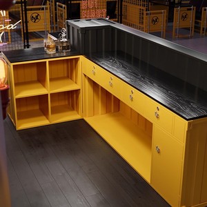 Meja Resepsionis Desain Eksklusif Industrial Wind, Konter <span class=keywords><strong>Bar</strong></span> Depan Kreatif untuk Penggunaan di Hotel, Toko Barbekyu, dan Luar Ruangan, Bahan Besi - Product Image 3