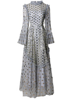 AELESEEN Robe de bal violette pour femmes, col en O, manches évasées, paillettes, broderie, maille, robes longues, mode, printemps, nouveau