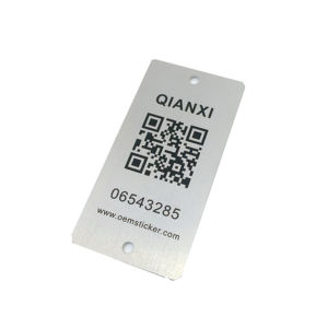 Résistant aux rayures anodisé QR <span class=keywords><strong>Code</strong></span> numéro de série en aluminium UV sérigraphie Offset impression métal Logo plaque étiquettes - Product Image 1