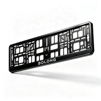 BOLONG Cadre de plaque d'immatriculation en plastique ABS haute performance, norme européenne, résistant aux intempéries, logo personnalisé imprimé, plaque d'immatriculation européenne